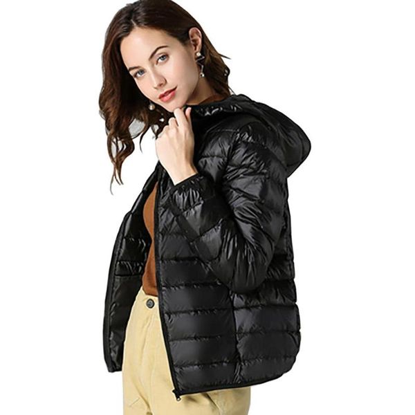 

women's jackets winter womens plus size down short coats duck jacket women hooded ultralight long seleeve slim warm parkas 5xl 6xl, Black;brown