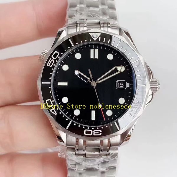 

2 color super om factory cal.2500 movement watch men sapphire glass black blue dial 41mm 300m ceramic bezel steel bracelet mens automatic wa, Slivery;brown