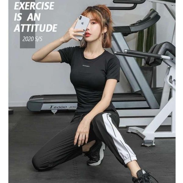 

running casual sports women's suit summer slimming yoga morning run thin quick-drying gym running three-piece set, White;red