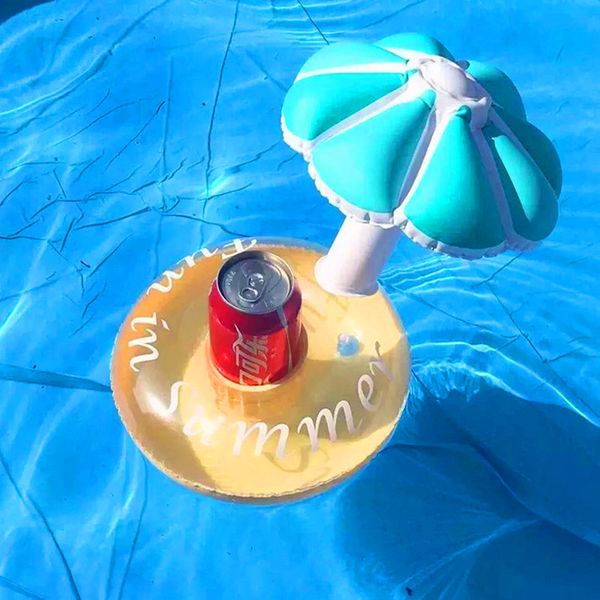 

1pcs mushroom drink holder float toy swimming pool rafts inflatable floating summer beach party kids phone cup holders q1217