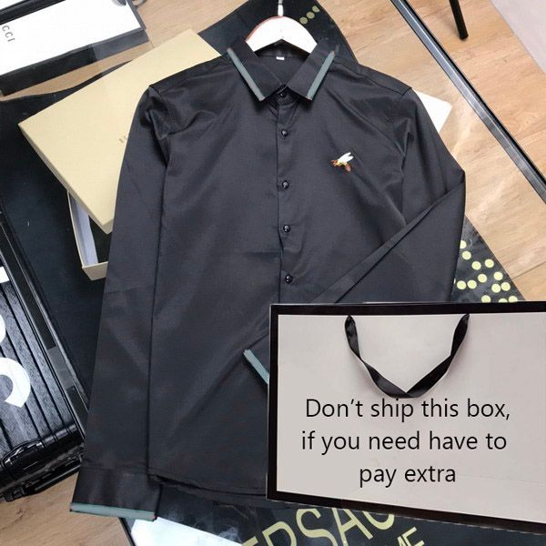 

классические мужские платья рубашки ежедневная деловая рубашка пчелы персонаж полосатый шаблон мужская комфортабельная с длинным рукавом топ, White;black