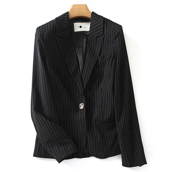 

fashion ladies women black jackets spring autumn new lapel one button slimming professional intellectual suit formal blazer, White;black