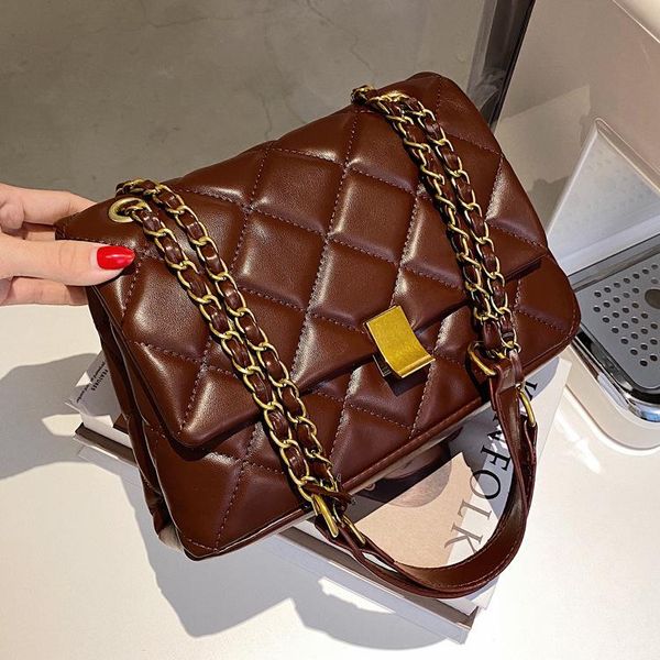 

shoulder bags pu leather crossbody for women 2021 chain casual small black handbags women's trending hand bag