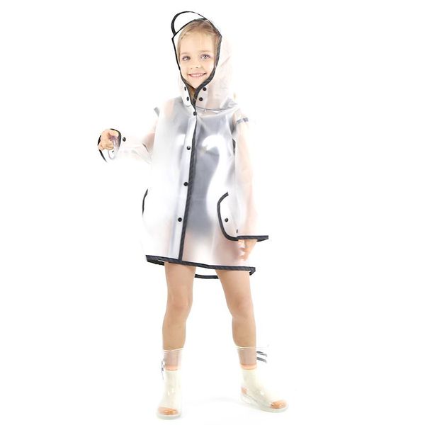 

transparent children raincoat safty pvc cute capa de chuva waterproof kids rain coat cover hooded poncho rainwear bbyoum