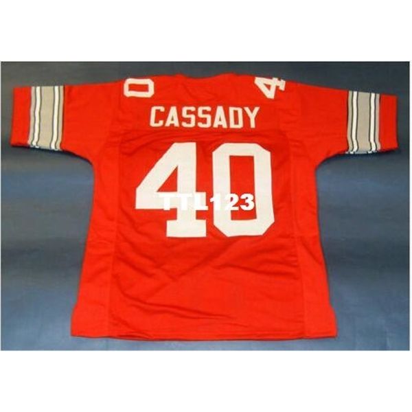 

123 custom #40 howard hopalong cassady custom college style college jersey size s-4xl or custom any name or number jersey, Black