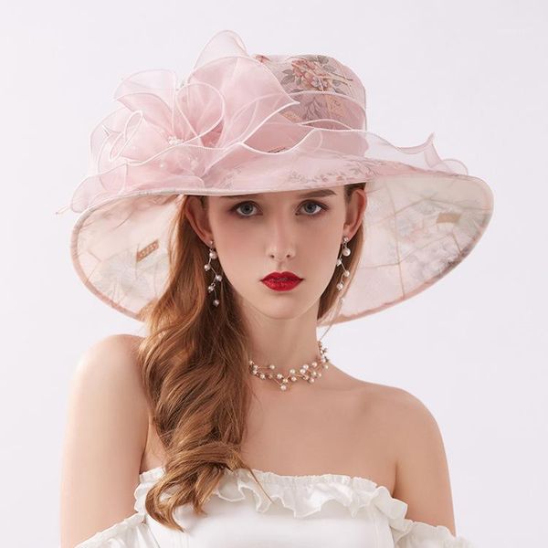

wide brim hats hat female beach cap women korean edition flower eaves fashion travel sunscreen sun protection cool caps h65231, Blue;gray