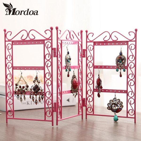 

mordoa dangle earrings jewelry pink metal display stand rack jewelry display wrought iron frame necklace pendant shelf, Pink;blue