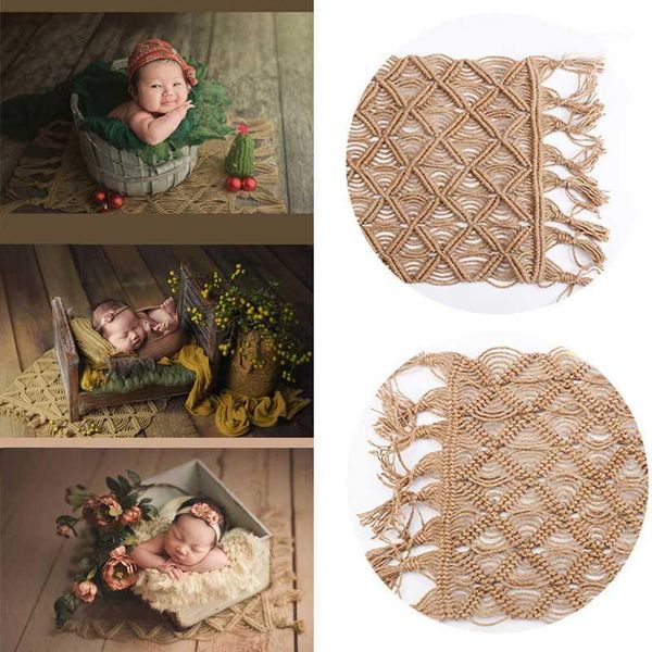 

blankets & swaddling hand woven rope blanket 35*65 cm farmhouse vintage pography background born infant po backdrops rope1