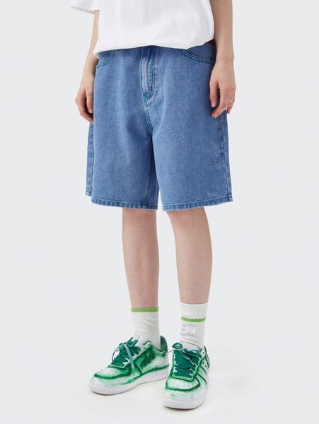 

men patched detail denim shorts b0pp#, Blue