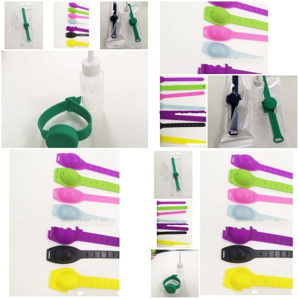 

mix colors wristbands womens mens bracelets lady watches liquid soap silicone smooth hand sanitizer round 5 5hha f2