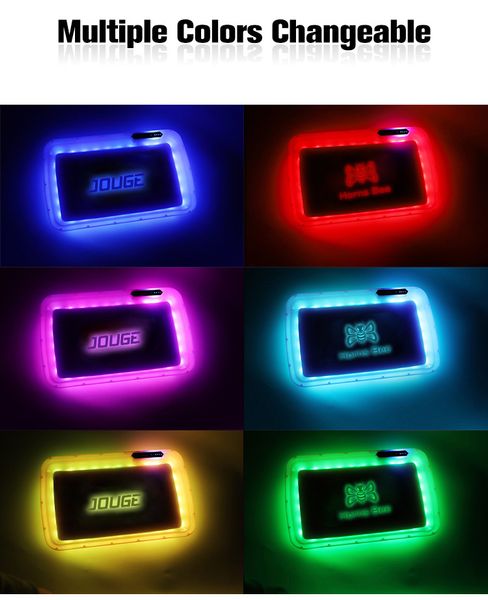 6 Farben Runtz Backwoods Glow Tablett wiederaufladbare veränderbare LED -Rollplatte mit trockenem Kräuter -Tabak -Lagerschalenhalter mit Tragetasche
