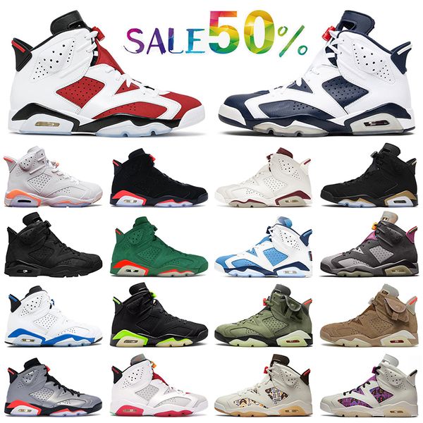 

r jumpman 6 6s basketball shoes high og sneakers carmine gs black infrared dmp gatorade unc electric green british khaki hare mens women tra