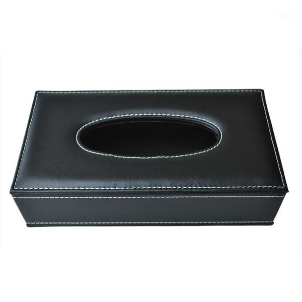 

car home rectangle shaped faux leather case paper tissue box holder black1