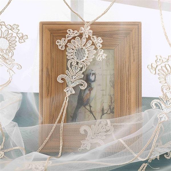 

luxury milk silk embroidered tulle curtain high-grade white voile for living room bedroom european home decoration ag387#41