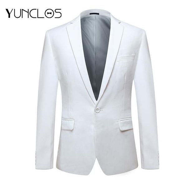 

yunclos classic men's suit jacket wedding party dress blazer and trousers slim fit white blazers male suit blazers jackets, White;black