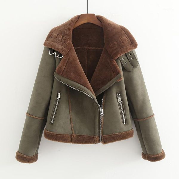 

casual faux fur thick parka overcoat winter warm fashion outerwear coats women 2019 streetwear jacket faux sheepskin coat female1, Black