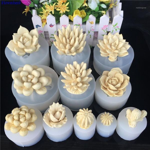 

baking moulds succulents flowers silicone mold fondant mousse cake decoration diy chocolate candle epoxy handmade soap1