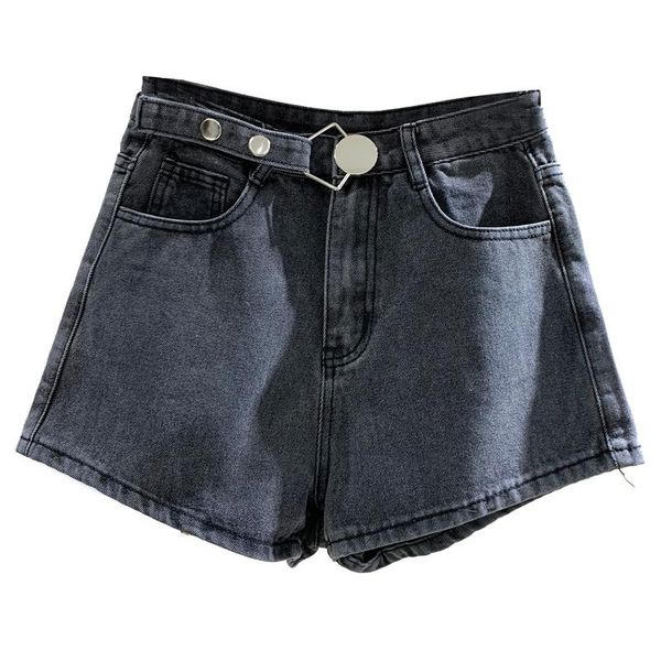 

women's shorts 2021 summer fashion women loose high waist wide leg casual cotton denim for short pants black wh83, White;black