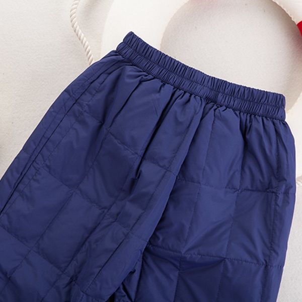 

new children's and winter warm boys tongyuan autumn girls middle waist leisure lightweight down pants school uniform 2021, Blue;gray