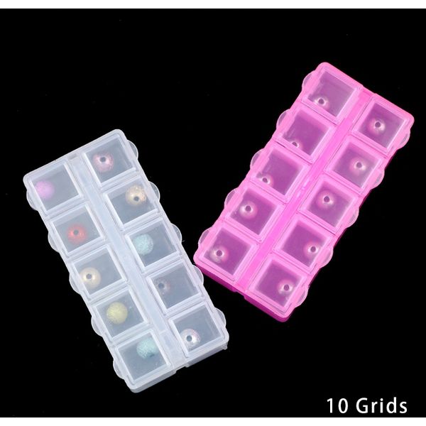 

wlyees малый jewelry box белый / розовый пластиковый контейнер прозрачный отсек для хранения чехол для diy ювелирных изделий бисер прямоугол