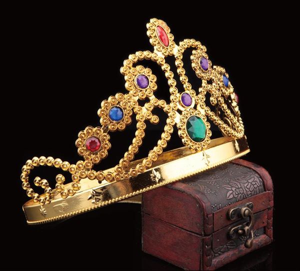 King Luxo Rainha Coroa Fashion Fashion Chapéus Pneus Príncipe Princesa Coroas Aniversário Festa de Aniversário Chapéu De Prata 2 Cores Com Sacos OPP
