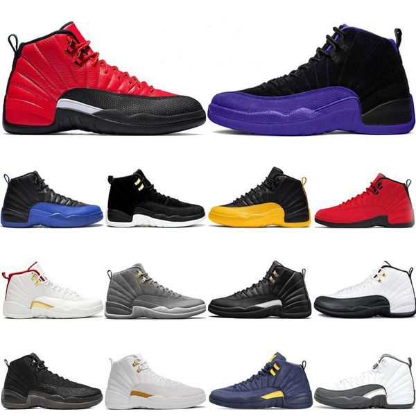 

2020 new reverse flu game 12s men basketball shoes 12 dark concord game royal university gold mens trainers sneakers, White;red