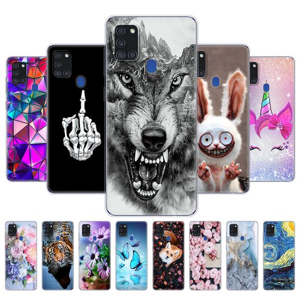 

cases 6.5" soft silicon tpu back phone cover for samsung galaxy a21s galaxya21s a 21s sm-a217fzbnser a217 shell
