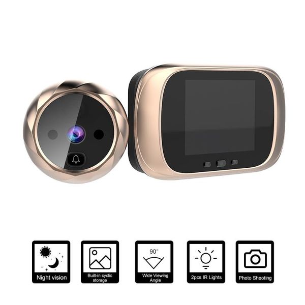 

doorbells digital door viewer peephole camera doorbell 2.8inch lcd screen night vision po shoot monitor home security