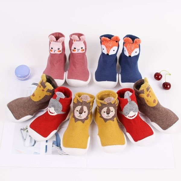 

toddler baby knitted leopard floor socks shoes with rubber soles infant anti-slip indoor socks newborn spring summer autumn y201009, Pink;yellow