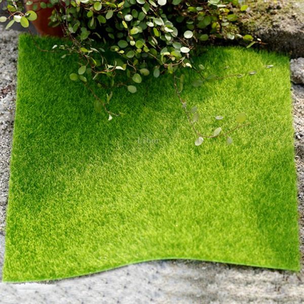 

decorative flowers & wreaths 10pcs plastic grass mat turf realistic artificial lawn carpet for dollhouse showcase wedding background garden