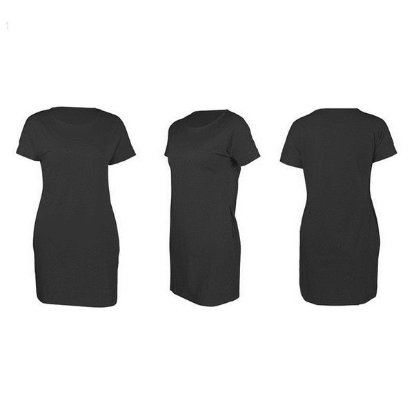 

womens casual dresses fashion dress round neck pullover loose women short sleeve brief qw77yb8kh, Black;gray