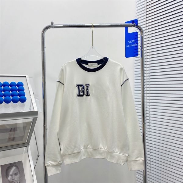 

spring new fashion family men's and women's same couple's clothes round neck embroidery white sweater is simple loose, Black