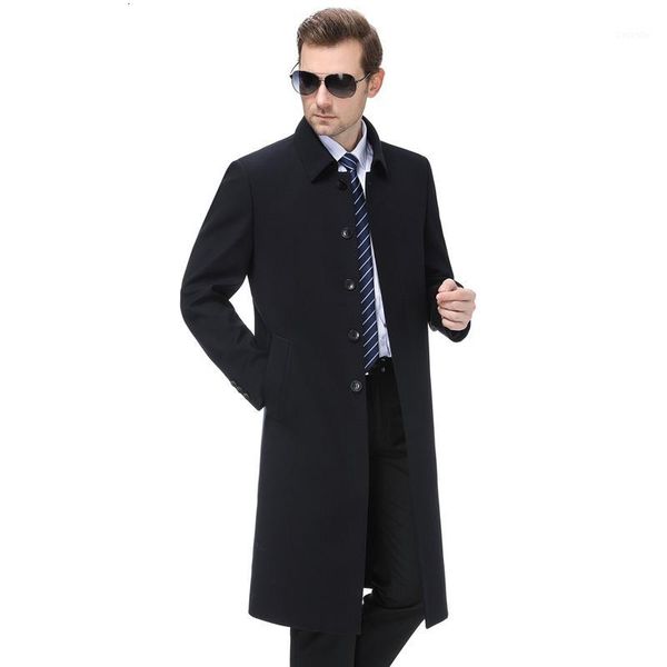 

new fall clothing brand gown men's high-end raincoat men's thin black overcoat style1