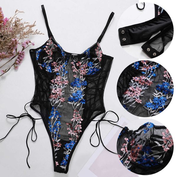 

women sleepwear temptation bra underwear nightwear set fashion lace bodysuit deep v babydoll lingerie, Black;white