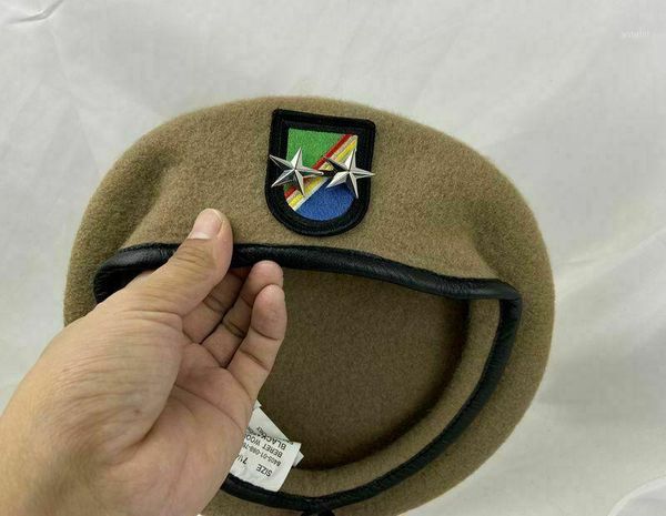 

us army ranger regiment wool beret khaki officer 2 star major general rank hat store1, Blue;gray