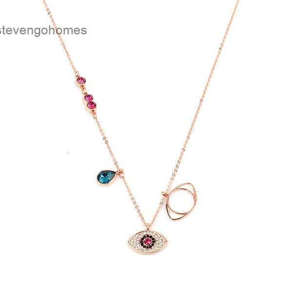 

necklace jewelry net red the same devil's eye women's exaggerated inlaid diamond sweater bone chain, Silver