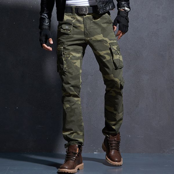 

cargo new of the tactical military men camouflage combat camo casual pants cotton total length male corridors ld2c, Black