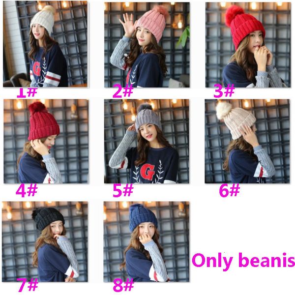 

hat beanie chunky women with faux knit fur and neck cover pompom winter soft warm ski cap wx9-1708krjh