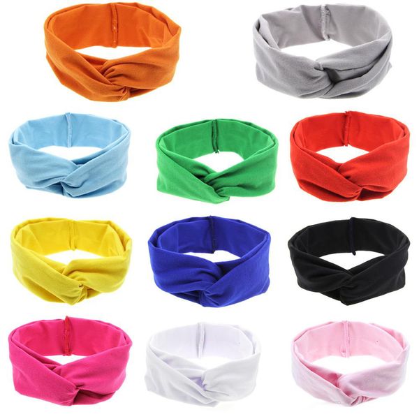 

elastic knot fashion soft cotton baby headbands girls infant cute cross bands children hair accessories kids hairband ch
