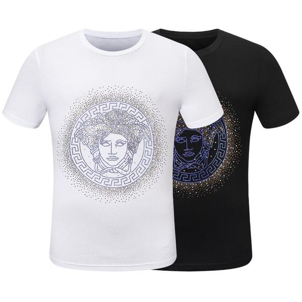 

ummer paris mens luxury clothing drill t-shirt diagonal letter print t shirt fashion r tshirts casu;921, White;black