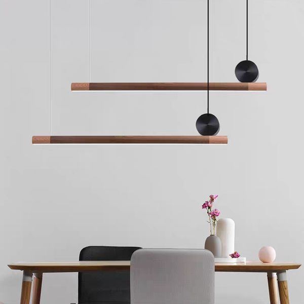 

postmodern minimalist led solid wood pendant lights restaurant living room luster pendant lamp home decor hanging decor fixtures