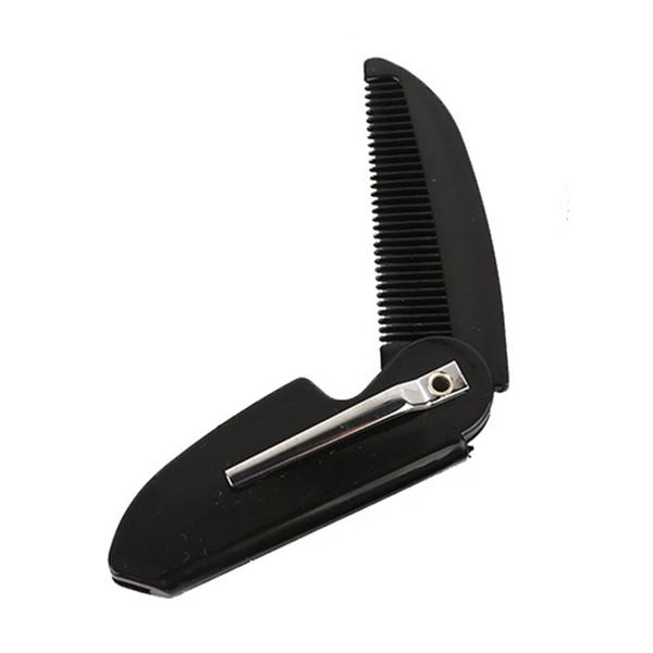 

mens womens beauty handmade folding pocket clip hair moustache beard comb detangler curly hair salon hair styling tool wmtmhc, Silver