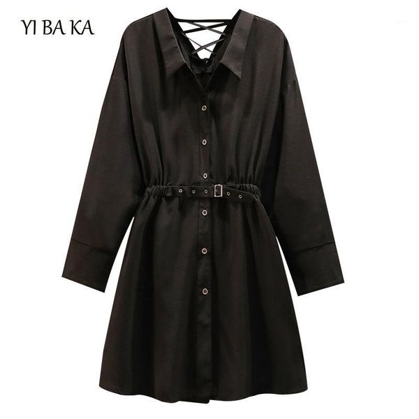 

plus size l-4xl women dress elegant vintage long sleeve black dress women vestidos loose casual autumn winter shirt1, Black;gray