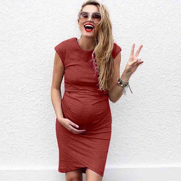 

pregnant women clothes maternity dresses lady sleeveless nursing maternity o-neck dress pregnancy dresses comfy pregnant clothes g220309, White