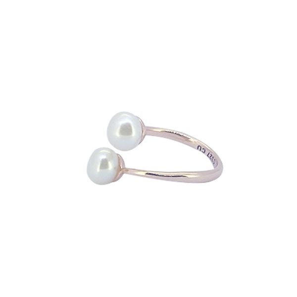

uue jewelry new fashion design beautiful pearl rose gold over copper rings for elegant women with quality, Silver
