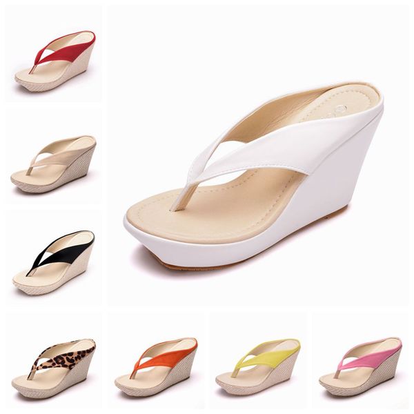 

crystal bohemian queen hemp rope wedges for woman in high heels platform causal flip flops beach women slippers 1lrf, Black