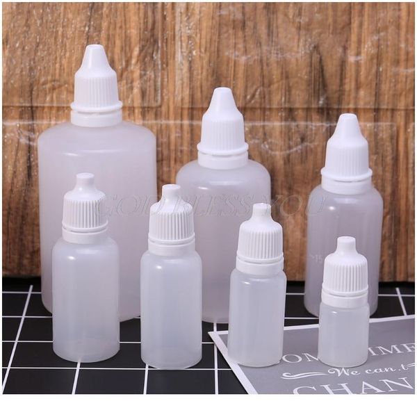 

5-100ml empty plastic squeezable dropper bottles eye liquid dropper container drop shipping 5-100 sqcwva