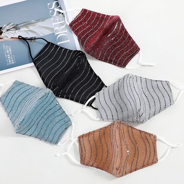 

factory mask summer thin face anti-dust sequins bing decration reusable washed mouth masks protective
