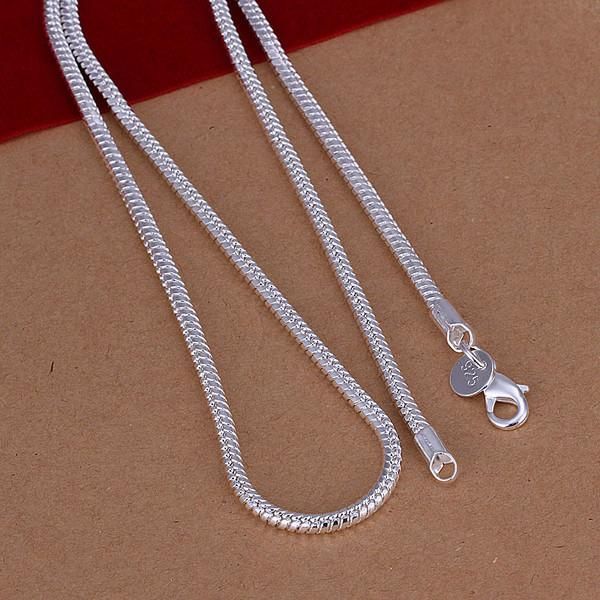 

60 cm men's long necklace jewelry 24 '' 3 mm sterling silver color m925 snake chain n192 gift pouches for free