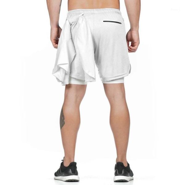 

running shorts men's 2 in 1 security pockets leisure quick drying sport built-in hips hiden1, Black;blue